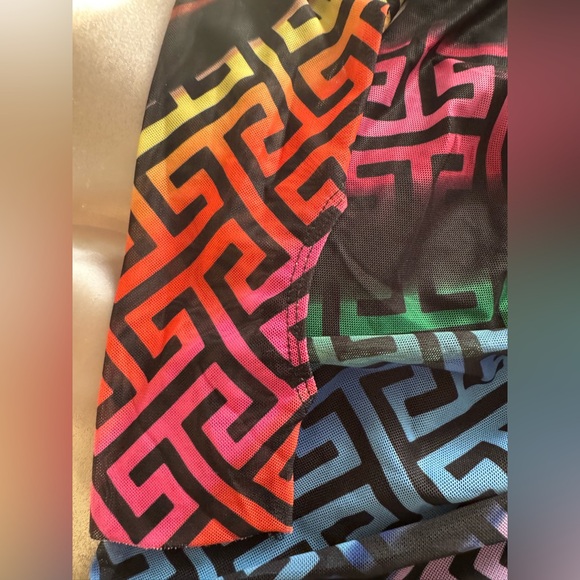 Multicolor Geometric Patterned Dress - Picture 3 of 4